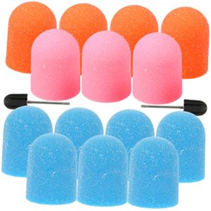 3 Sets Nail Color Sand Cap Nail Drill Accessory Electric Nail Drill Caps Nail Grinding Head Professional Manicure Kit Nail Tools Duster Inner Ring Plastic Glitch Pedicure