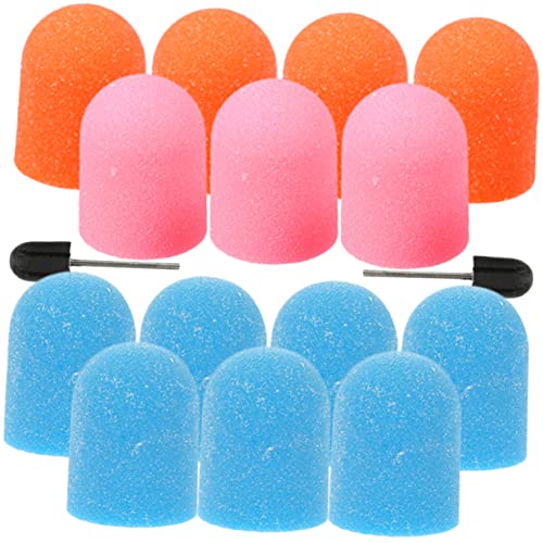 3 Sets Nail Color Sand Cap Nail Drill Accessory Electric Nail Drill Caps Nail Grinding Head Professional Manicure Kit Nail Tools Duster Inner Ring Plastic Glitch Pedicure