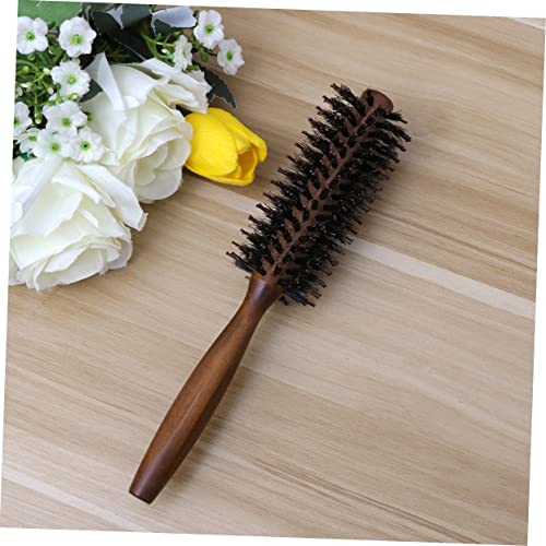 FRCOLOR Professional Round Blow Drying Hair Brush Boar Bristle Wooden Handle Medium - Image 2