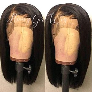 12 Inch 150% Density Bob Wig Brazilian Virgin Hair Glueless Fake Scalp Lace Front for Black Women