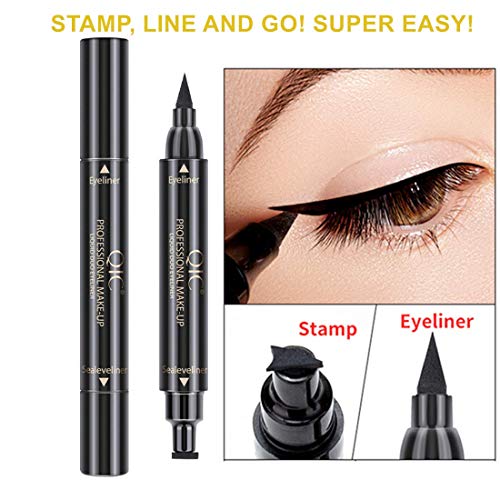 2 PCS Winged Eyeliner Stamp Dual Ended Liquid Eyeliner Pen for Wing Cat Eye,Waterproof Long Lasting Smudge-proof Liquid Eye Makeup Black - Image 4