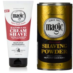 SoftSheen-Carson Magic Razorless Shaving Cream for Men, Hair Removal Cream & SoftSheen-Carson Magic Razorless Shaving for Men, Magic Shaving Powder with Fragrance