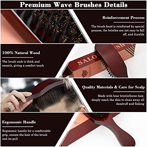 Mahogany Ergonomic Handle Natural Boar Bristle Hair Brush for All Hair Types - Image 5