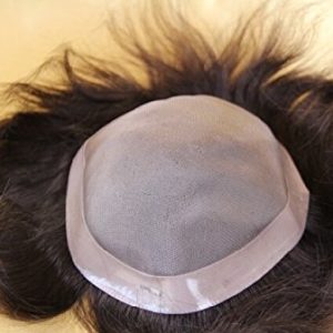 Hair 6A Hair Pieces Mono Base Men's Toupee Indian soft 6inch human hair, Straight Wig 7"x9" for Bald men Color#1b