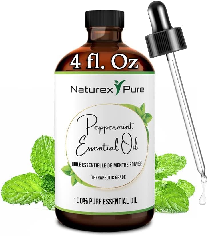 Peppermint Essential Oil All Natural Japanese Peppermint Oil for Aromatherapy, Therapeutic Grade for Oriental Body Massage & Skin Care Oil Come with Premium Dropper - 4 Oz