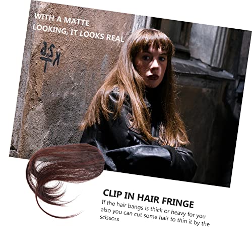 Beaupretty Piece Clip in Hair Bangs Wig with Bangs Side Hair Extension Clip on Clip in Hair Extensions Real Human Hair Black Hair Clips Hair Toppers for Thinning Hair Front Small Women's - Image 7