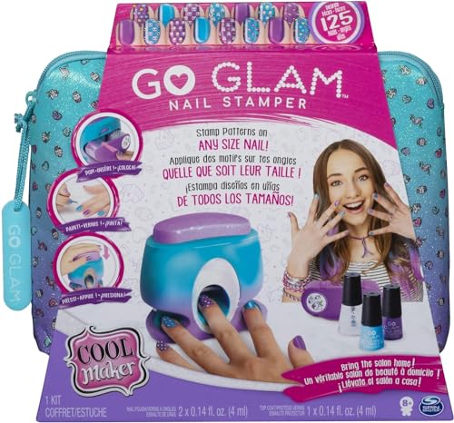 GO GLAM NAIL STAMPER | 1 POP + 2 PAINT + 3 PRESS = 5 Different Patterns | includes 125 high-quality nails