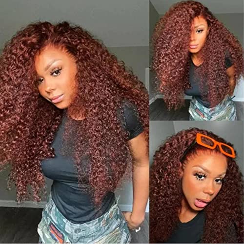 KLAIYI 18 Inch Reddish Brown Curly Human Hair Weave Bundles for Sew-In Extensions 12A Grade - Image 4