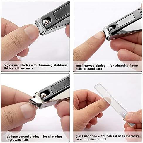 Nail Clippers with Catcher, No Splash Fingernail Clippers for Women Premium Stainless Nail Cutter Trimmer for Men Women Seniors 4 Pack (Black-4 Pack) - Image 5