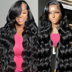 Body Wave Lace Front Wigs Human Hair 13X4 HD Lace Front Wigs Human Hair Pre Plucked 26 Inch Glueless Wigs for Black Women Human Hair 180 Density Frontal Wigs Human Hair with Baby Hair