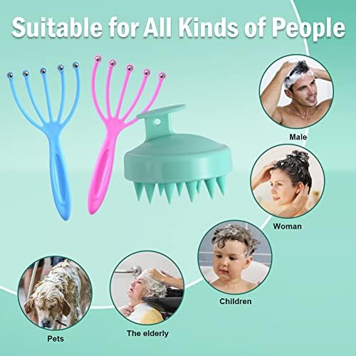 Abnaok Scalp Massager and Shampoo Brush, Protable Hand Held SPA Head Massager for Deep Relaxation & Stress Reduction in The Office Home, Shower Hair Brush for Women Men Kids - Image 8