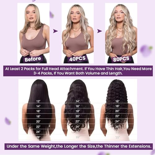 LaaVoo 28 Inch Long Black Tape In Human Hair Extensions 65g 20pcs Bundle - Image 5