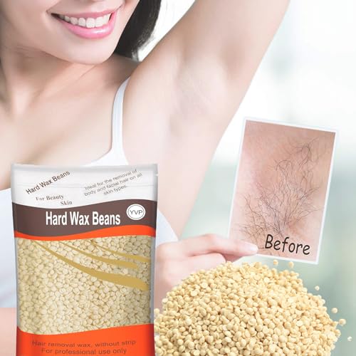 Hard Wax Beads for Hair Removal, Yovanpur Wax Beans For Sensitive Skin, Wax Beads for Brazilian Waxing, Leg Face Eyebrow, Home Pearl Wax For Women Men, 300g (10 Oz)/bag with Wax Spatulas (Light Cream) - Image 4