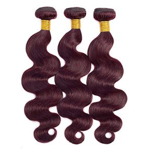 Products Brazilian Virgin Human Hair Body Wave Bundles 99j Color Hair Hair Extensions (1pc 18inches)