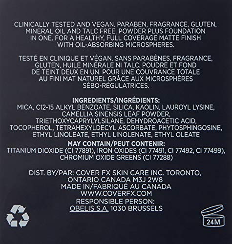 Cover FX Pressed Mineral Foundation: Talc-free Powder Foundation That Provides Buildable Coverage, Weightless Matte finish G110, 0.42 oz - Image 3