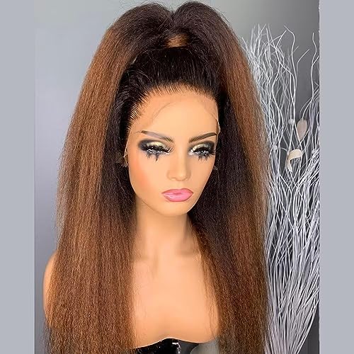 14-Inch Ombre Kinky Straight 360 Lace Front Wig Natural Look Comfort - Image 2