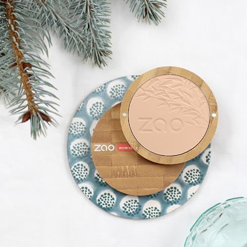 Zao Makeup Compact Pressed Powder Foundation Blendable Face Makeup Long Lasting Portable Full Coverage with Macadamia Oil & Cocoa Butter Lightweight Airbrushing for Pores & Imperfections 9g (302) - Image 6