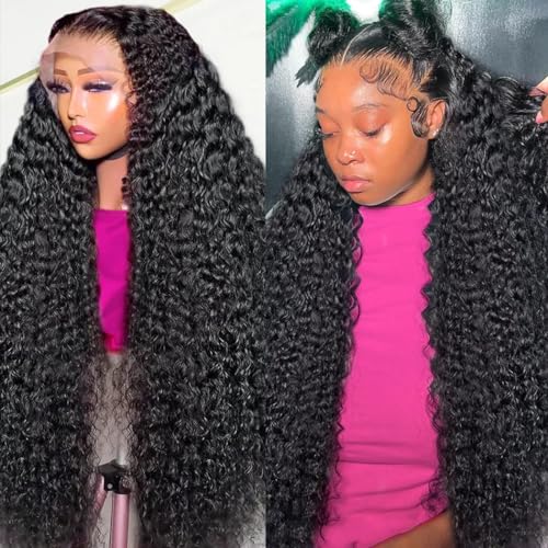 30 Inch 5x5 HD Lace Deep Wave Human Hair Wig 180% Density Pre Plucked