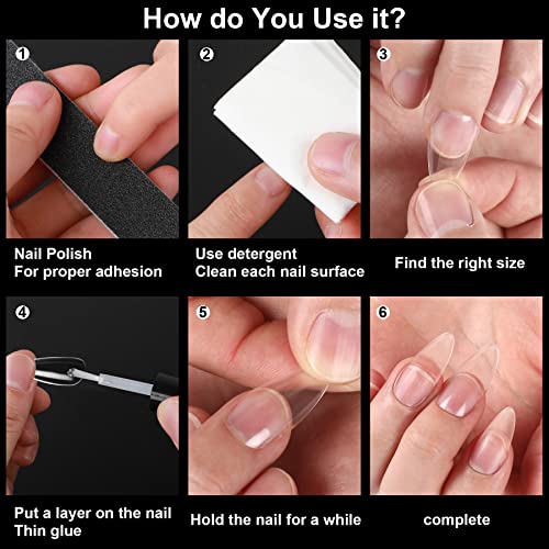 FEBSNOW 1000Pcs Almond Shaped Nail Tips Acrylic Nails Artificial Full Cover False Flake Nail Tips 10 sizes with Clear Plastic Cases for Nail Salon Nail Shop DIY Nail Extension Nail Art(Clear Natural) - Image 5