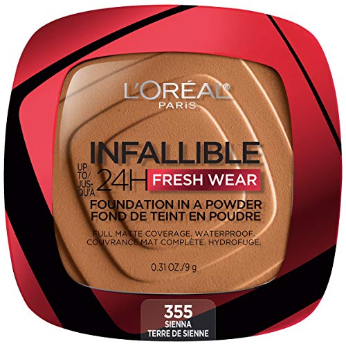 L'Oreal Infallible Fresh Wear Waterproof Powder Foundation Sienna 0.31 oz New