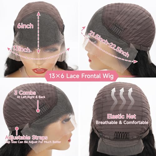 Straight Lace Front Wigs Human Hair Pre Plucked 13x6 Transparent HD Lace Front Wigs Human Hair 180 Density Brazilian Virgin Frontal Wigs Human Hair with Baby Hair Natural Color 30Inch - Image 7