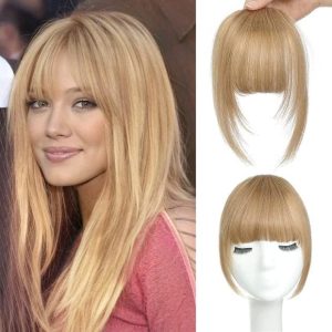 Clip in Bangs 100% Human Hair Extensions French Bangs Clip on Bangs with Temple Clip In Bangs Real Human Hair Thick Bangs Fringe Hairpieces for Women