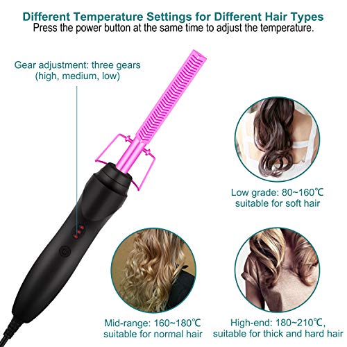 Ceramic Ionic Flat Iron Hair Straightener Brush for Men and Women 2-in-1 Styling - Image 3