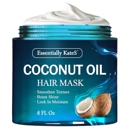Coconut Oil Hair Mask 8 Fl Oz - Intensive Moisturization - Environmental Defense Formula - Natural Nutrient Infusion - Luminous Shine Enhancer