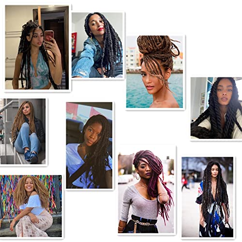 3 Packs Marley Twist Braiding Hair 18 Inch Long Afro Kinky Curly Marley Hair For New Locs Crochet Hair Synthetic Crochet Hair Extensions Marley Hair For Women (18 Inch (Pack of 3), 350#) - Image 5