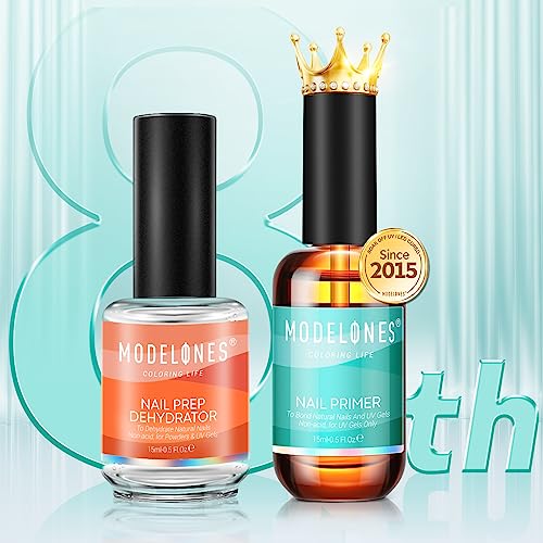modelones UV Gloves and Nail Primer for Gel Nail Primer for Nails 15ml Gel Polish Primer No Lift Acid Free Fast Air Dry Nail Prep Nail Bonder - Image 9