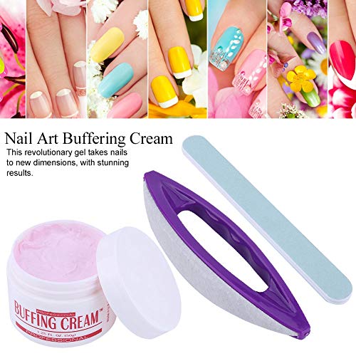 Manicure Polishing Kit,3Pcs Set Nail Art Buffing Cream Nail Brush Buffer Varnish Polish + Polishing Strip Nail Art S - Image 6