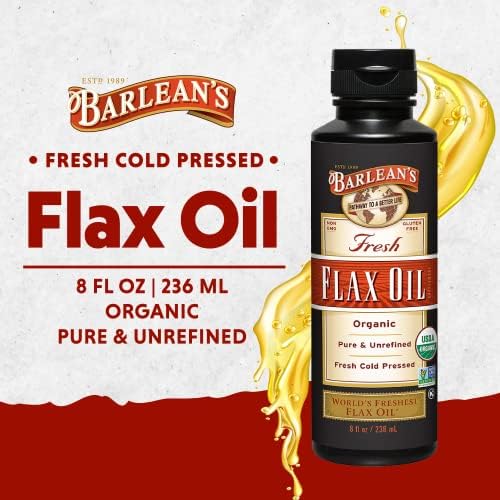 Barlean's Organic Flaxseed Oil Liquid 8 oz 7,640mg ALA Omega 3 Vegan Gluten Free - Image 2
