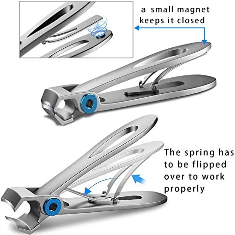 Nail Clippers Set,Toenail Clippers for Thick Nails,Fingernail Clipper for Men Women Silver - Image 5