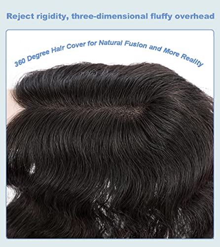 Dark Brown Curly Human Hair Topper for Women, 12" Length, 3.5"x5.5" Swiss Net Base, Clip-In Hairpiece - Image 4