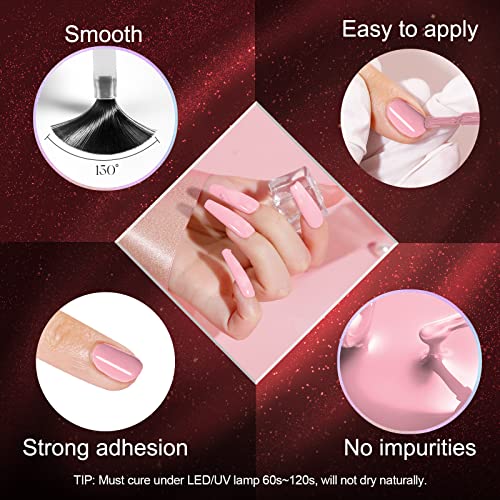 ROSALIND 6PCS Nude Pink Gel Nail Polish Kit Soak Off Manicure Nail Art - Image 4