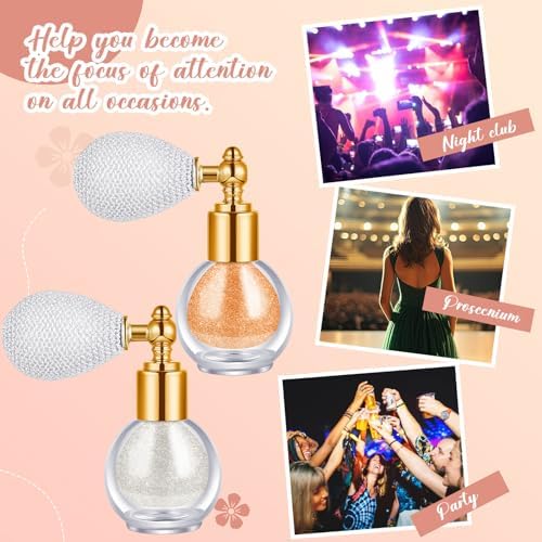 2 Piece Cosmetic Body Glitter Spray Set Silver Nude Pink Shimmer with Refills for Hair Face Nails - Image 7