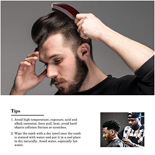 Mahogany Ergonomic Handle Natural Boar Bristle Hair Brush for All Hair Types - Image 7