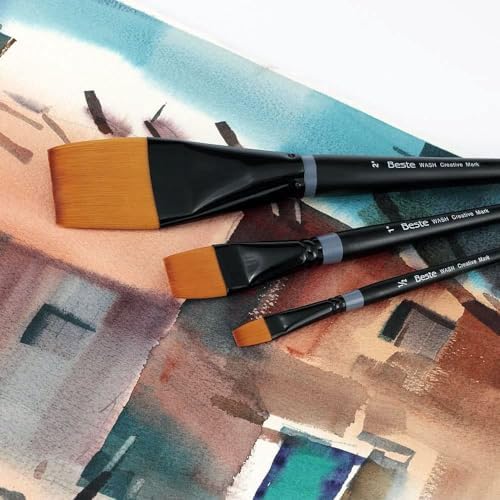 Creative Mark Beste Golden Taklon Hair Brushes - Watercolor Paint Brushes for Acrylic, Watercolor, Water-Soluble Oil, and Any Wet Paint - Nadel Round - 4 - Image 5