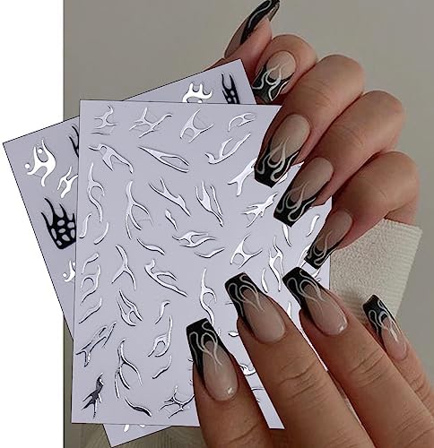 Gothic Flame 3D Self-Adhesive Nail Art Stickers, Pack of 6 Sheets, for Women and Girls - Image 2
