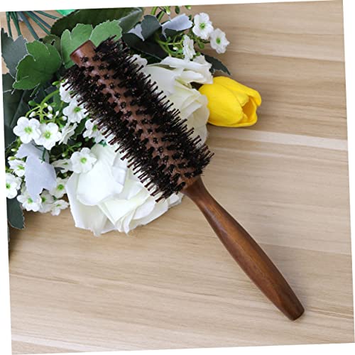 FRCOLOR Professional Round Blow Drying Hair Brush Boar Bristle Wooden Handle Medium - Image 6