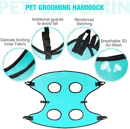 Green Medium Dog Grooming Hammock for Pets up to 40lb Nail Trimming Aid - Image 4