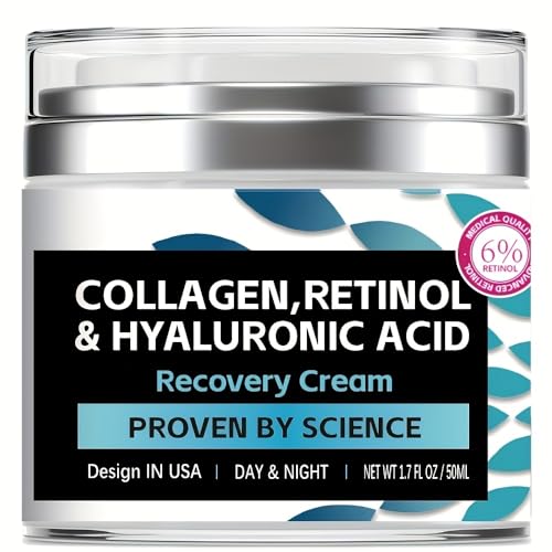 Retinol Hyaluronic Acid Collagen Anti-Aging Cream for Smooth Youthful Skin 1.7oz