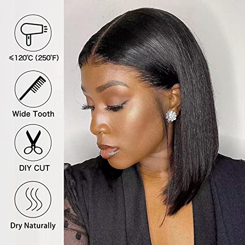 12 Inch Bob Wig Human Hair Glueless Wigs Human Hair Pre Plucked Straight Lace Front Wigs Human Hair Bob HD 13x4 Lace Front Wigs Human Hair Bob Wigs for Black Women 180% Density Bob Wig - Image 3