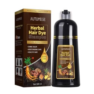 Herbal Instant Brown Hair Color Shampoo for Men and Women 3-in-1 Formula