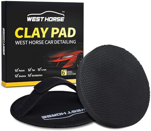 6" Car Detailing Clay Pad, Clay Bar Pad Disc for Auto Detailing, 1Pc Magic Clay Pad and 1Pc Hand Strap Applicator (6 Inch, Black) - Image 3