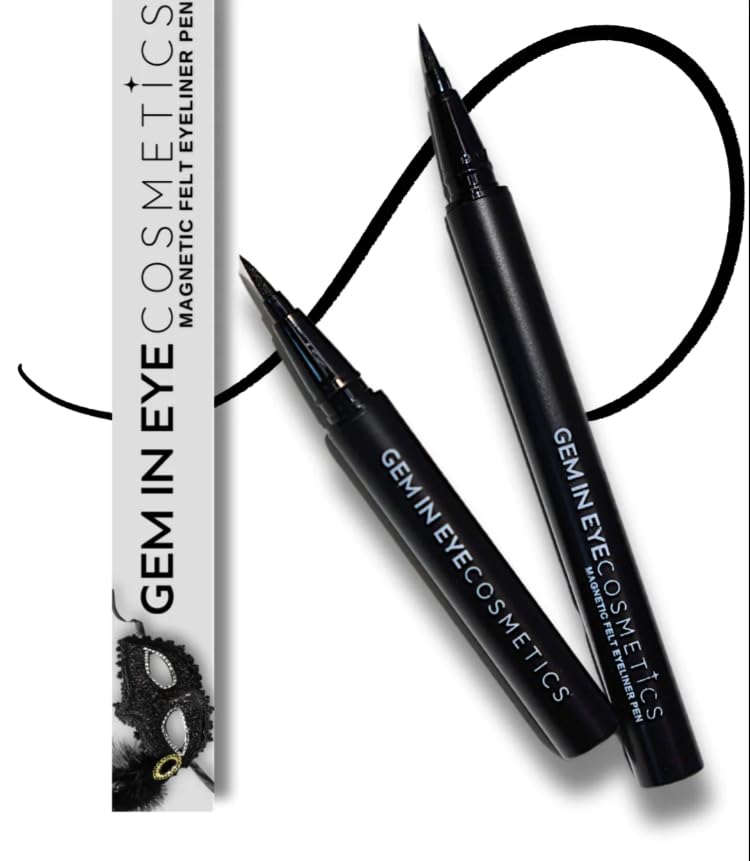 GEMIN EYE Cosmetics Magnetic Felt Eyeliner Pen | Ultra Black Color | Easy-Snap Formula | Deep Space Eyeliner | Hypoallergenic | Cruelty-Free - Image 2