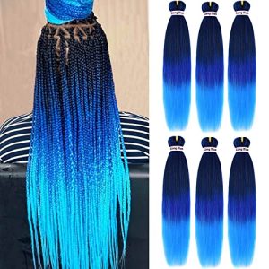 Liang Dian 22 Inch Pre-Stretched Synthetic Braiding Hair Extensions 6 Packs Mixed Colors
