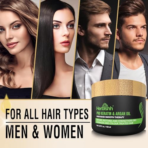 Combo Pack-2pcs Herbishh Hair Color Shampoo for Gray Hair+ 1pc Argan Intense Hair Mask- Hair Dye Shampoo – Colors Hair in Minutes – Long-lasting color– 500 Ml –Stimulates Dry Frizzy Hair (Black) - Image 5