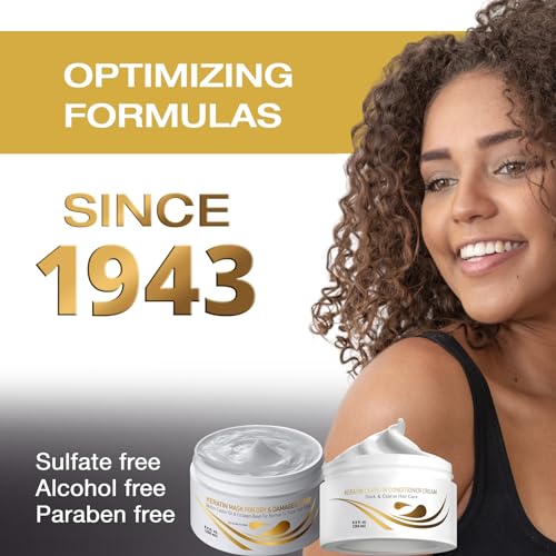 Vitamins Keratin Thick Hair Leave-In Conditioner and Hair Mask Kit - No Rinse Moisturizing Cream and Repair Treatment for Dry Damaged Curly Wavy and Straight Thick Coarse Hair - Pro Salon Hair Care - Image 7