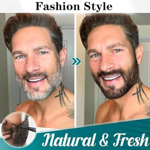 4 Points Multi-Used Pen,4 Points Multi-Used Waterproof Beard Filling Pen Kit,3D Waterproof Microblading Eyebrow Pen,Beard Pen Filler Kit Waterproof Pencil for Men With Micro Fork Tip (Black) - Image 5
